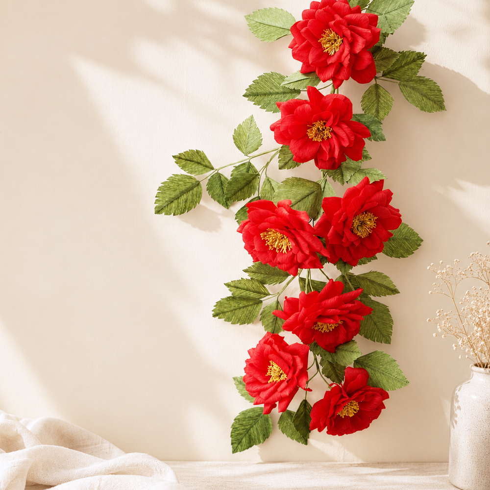 Want to Make Paper Roses That Look Real? Try This Crepe Paper Rose Garland